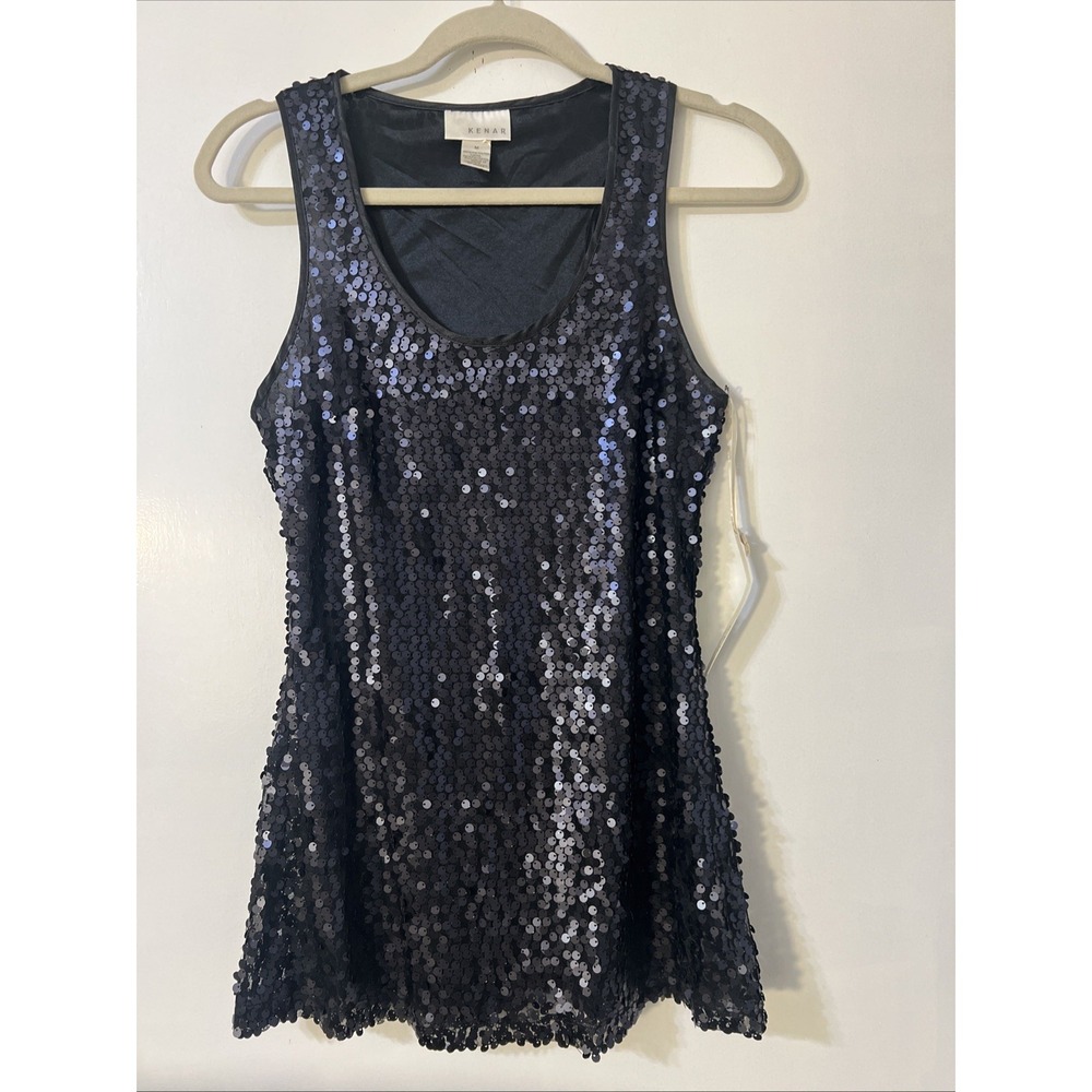 Kenar Black Sleeveless Sequins Top Size M Classic Party‎ Whismgoth